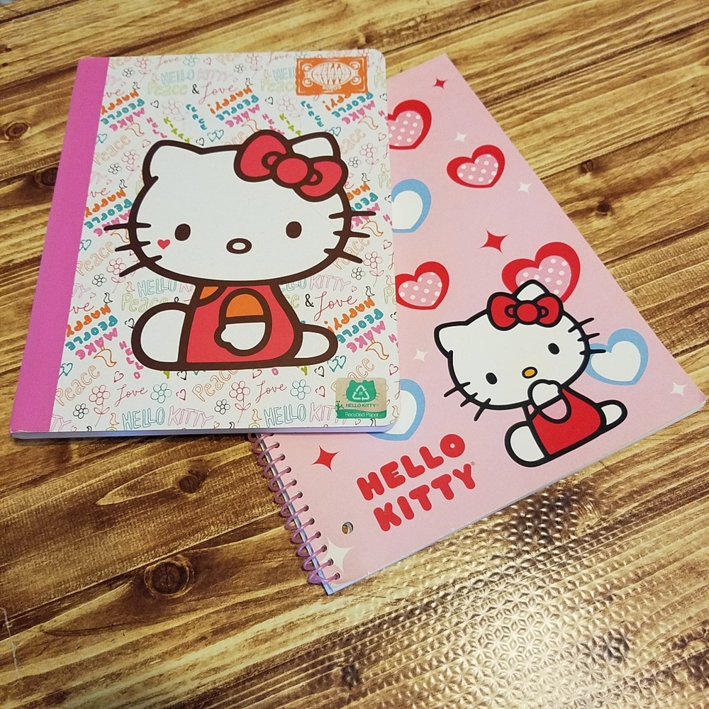 Hello Kitty Pink Notebook Set Sanrio Composition Spiral-bound Bundle Ruled Lined